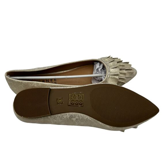Journee Collection Women's Judy Ruffled Ballet Flats Gold NWT pointed toe 8W - Picture 11 of 13